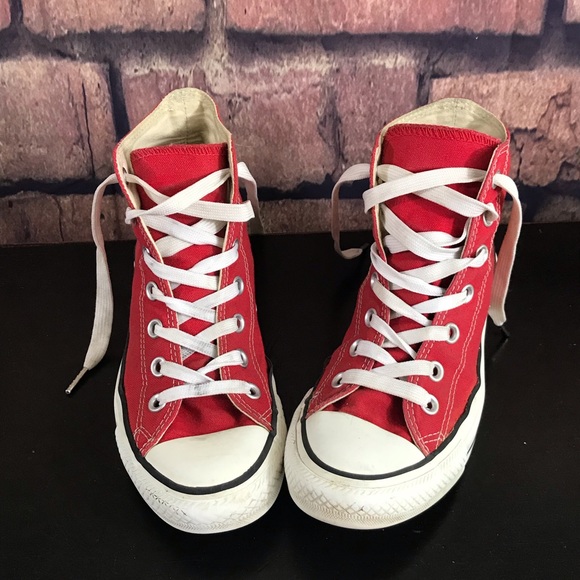 red high heel converse